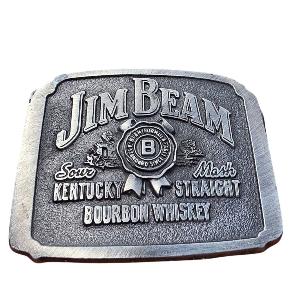 vintage Jim Beam pewter belt buckle